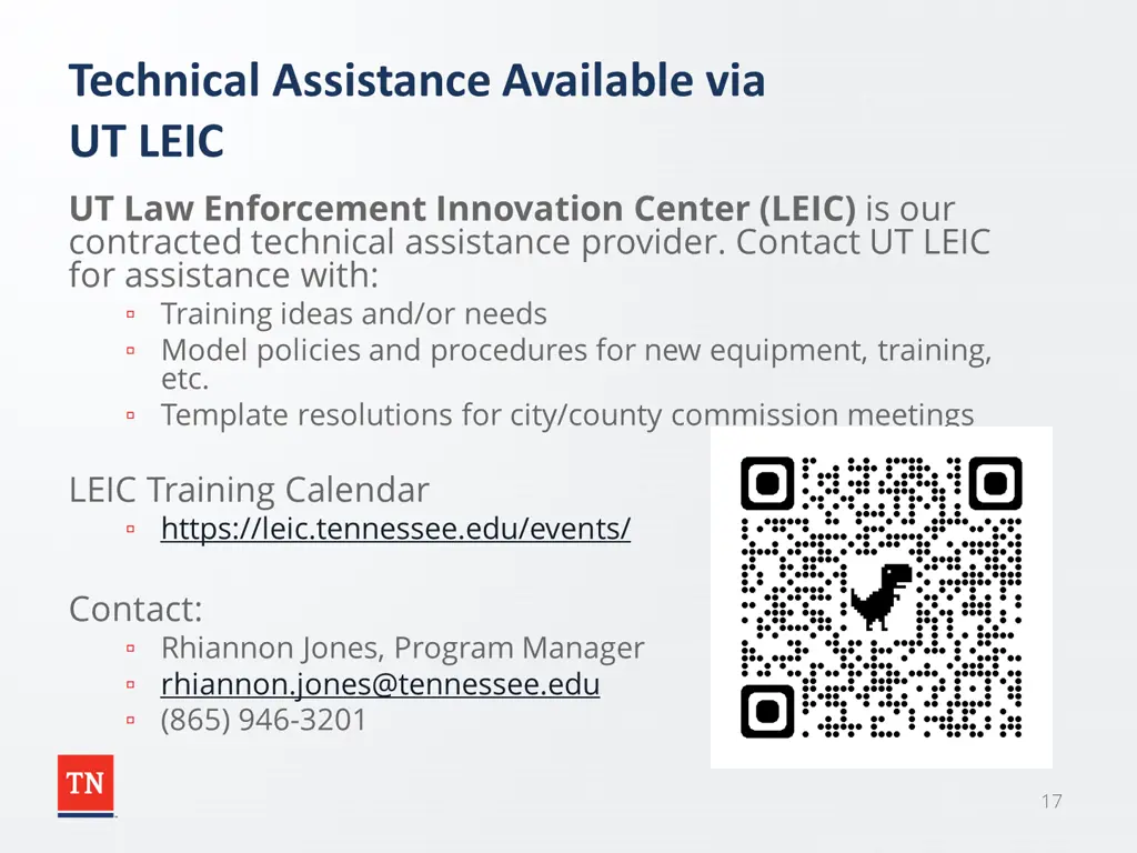 technical assistance available via ut leic