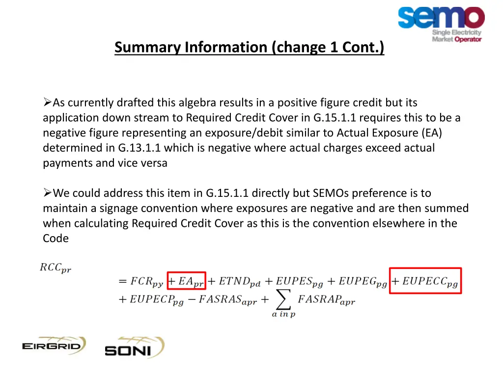 summary information change 1 cont