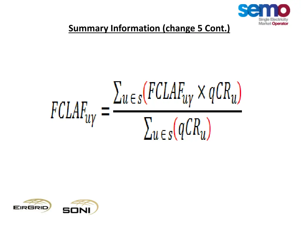summary information change 5 cont