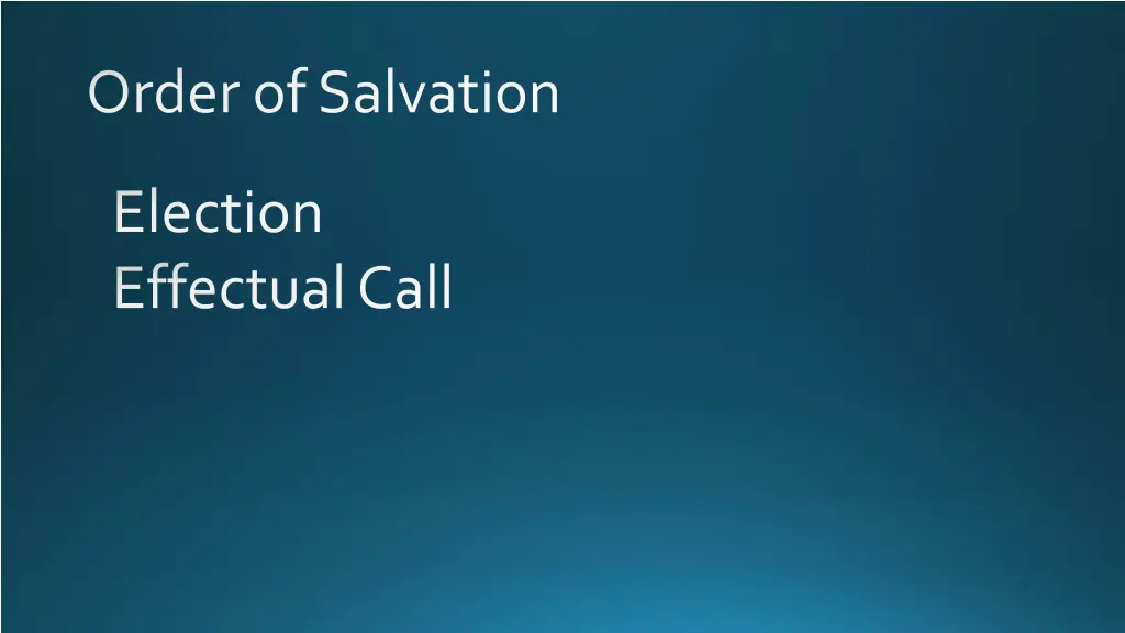 order of salvation