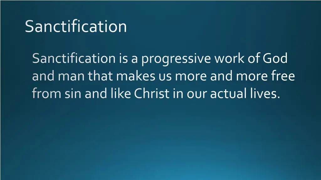 sanctification