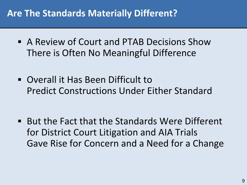 are the standards materially different 2