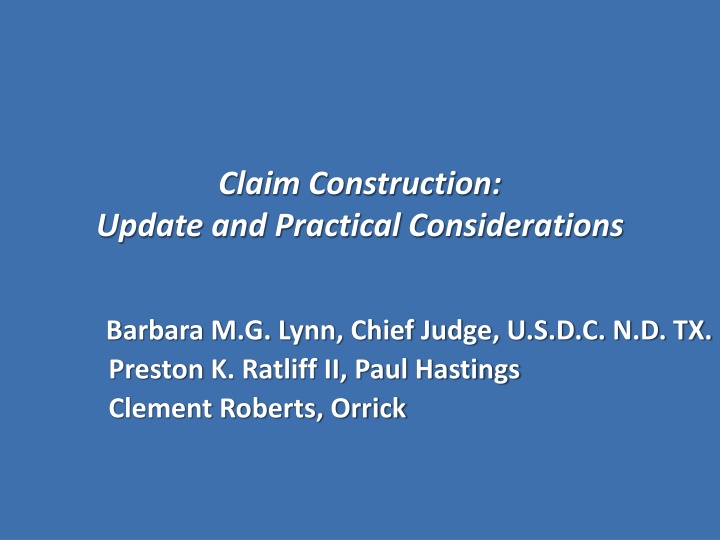 claim construction update and practical
