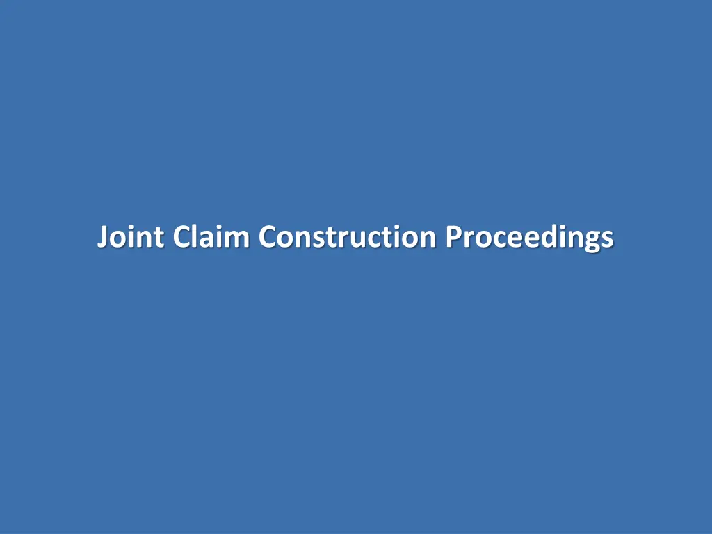 joint claim construction proceedings