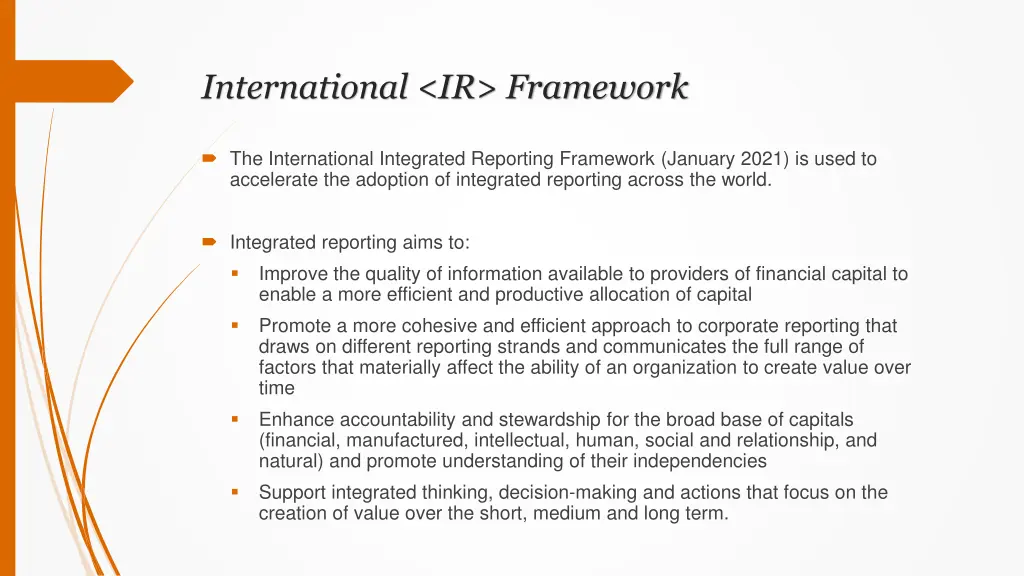 international ir framework