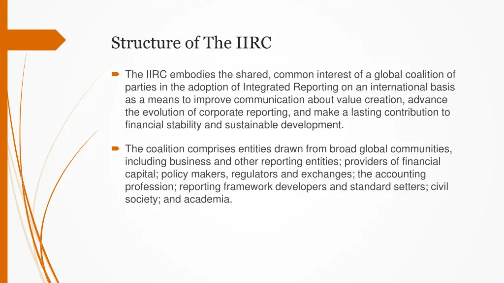 structure of the iirc