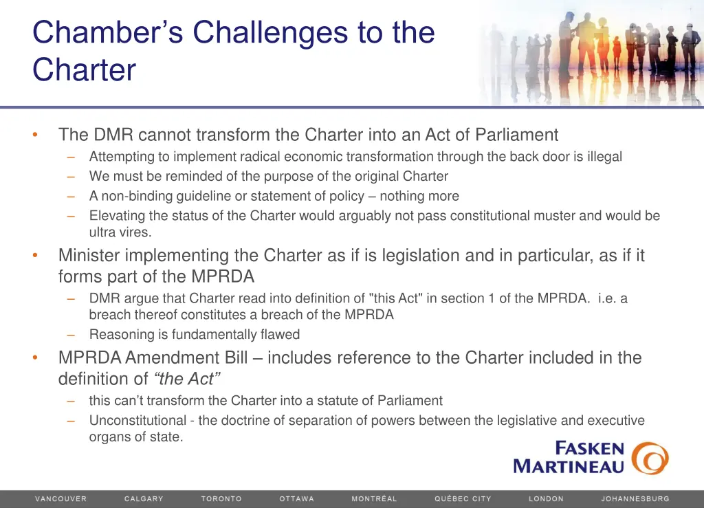 chamber s challenges to the charter