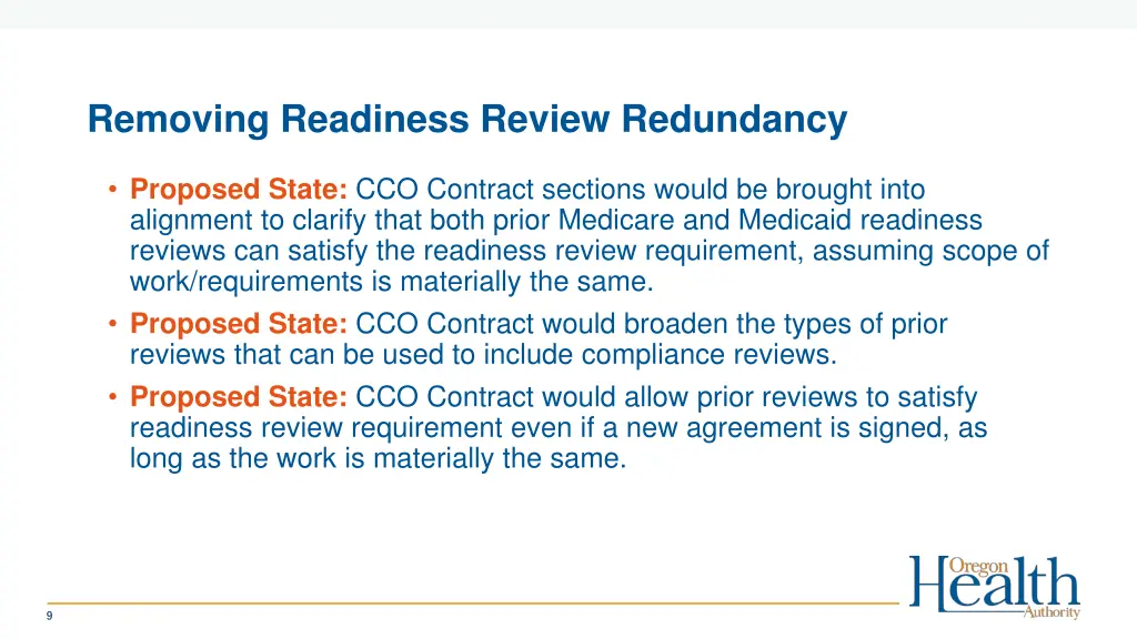 removing readiness review redundancy 1