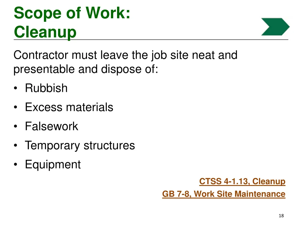 scope of work cleanup
