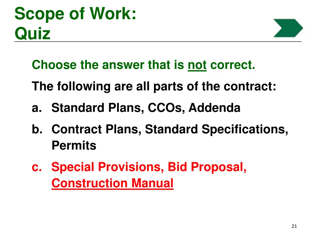 scope of work quiz 2