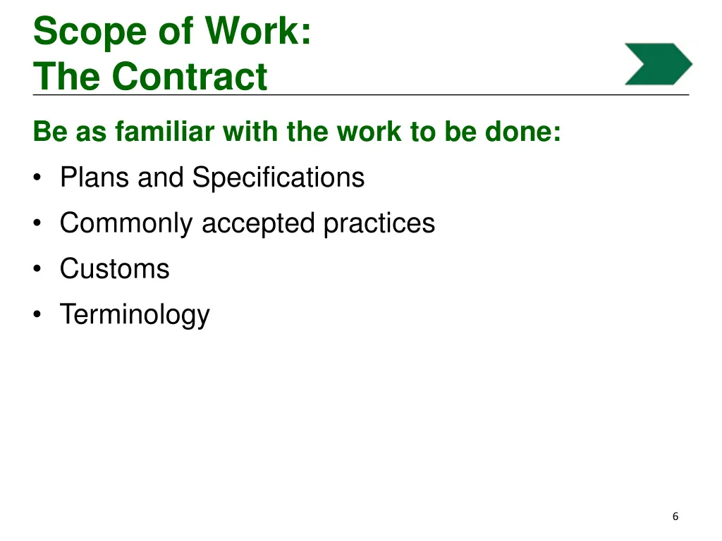 scope of work the contract 3