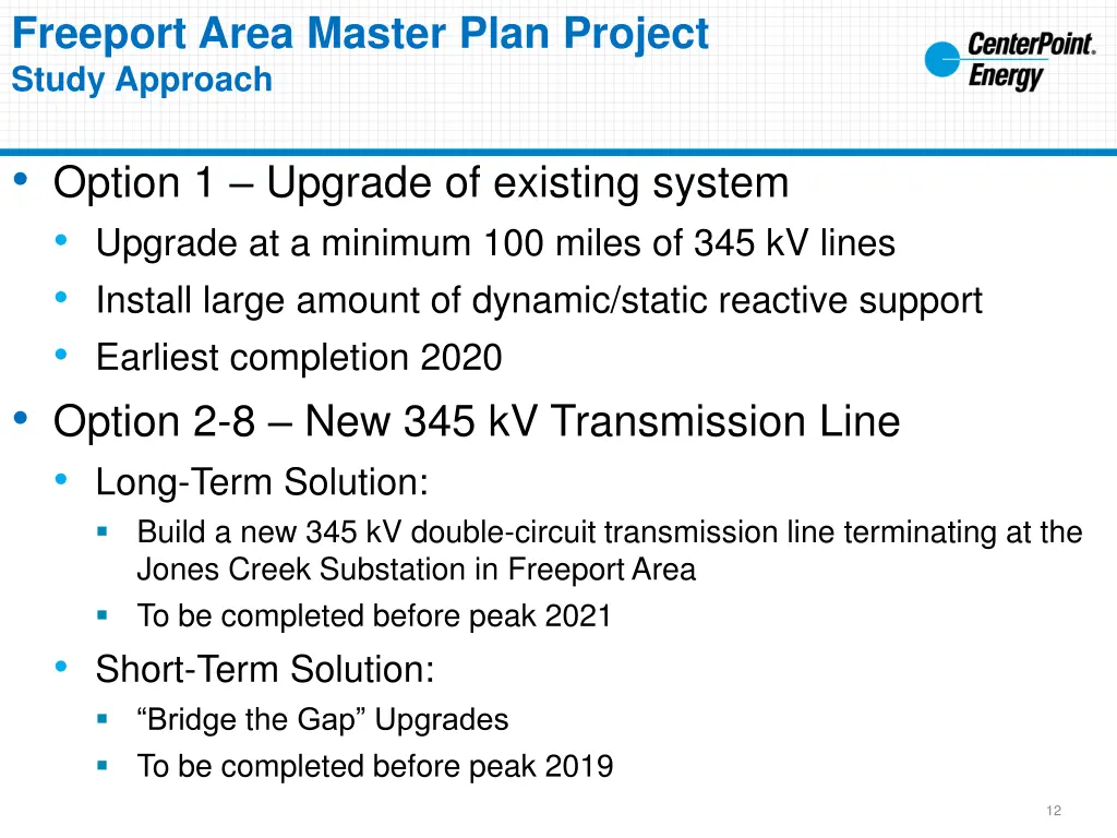 freeport area master plan project study approach