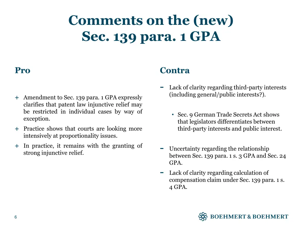 comments on the new sec 139 para 1 gpa