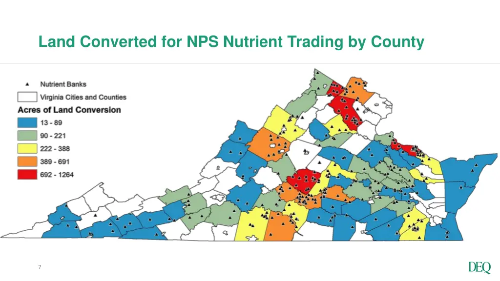 land converted for nps nutrient trading by county