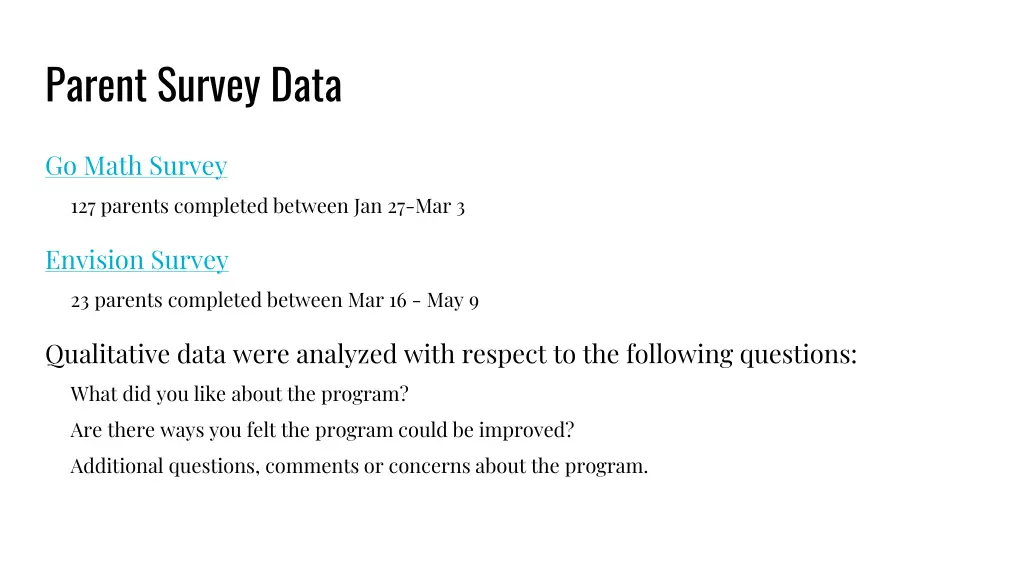 parent survey data