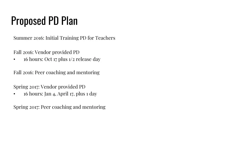 proposed pd plan