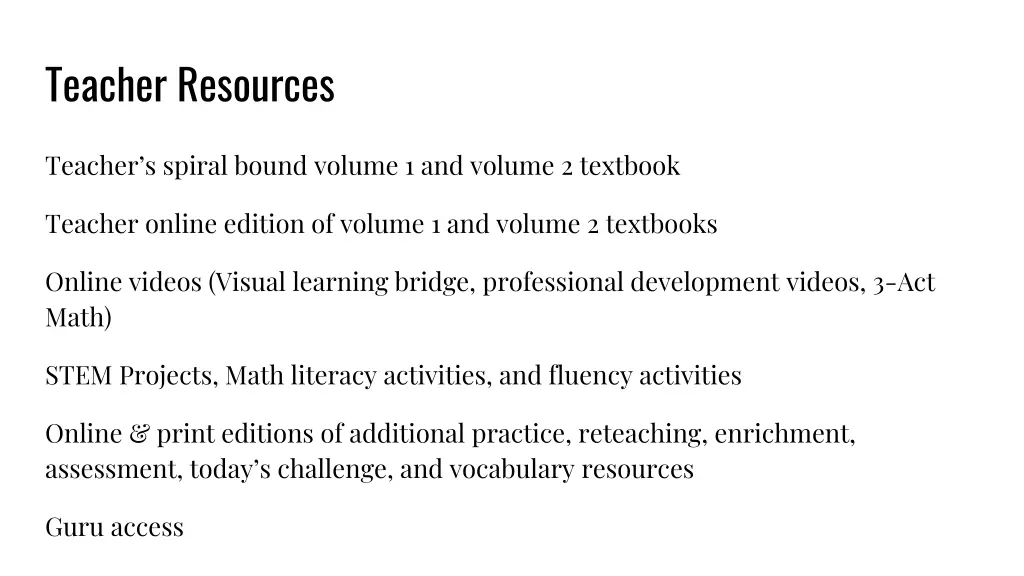 teacher resources