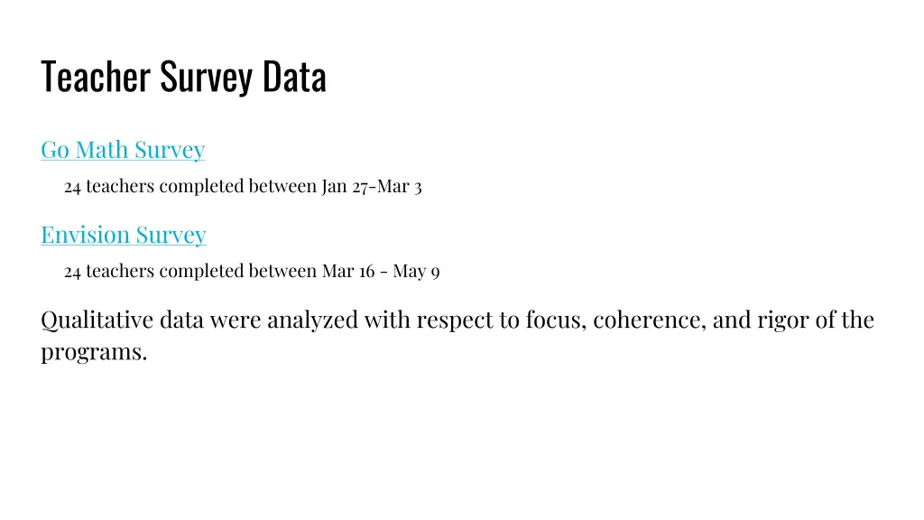 teacher survey data