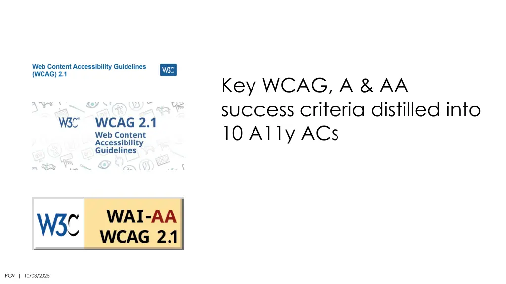 key wcag a aa success criteria distilled into