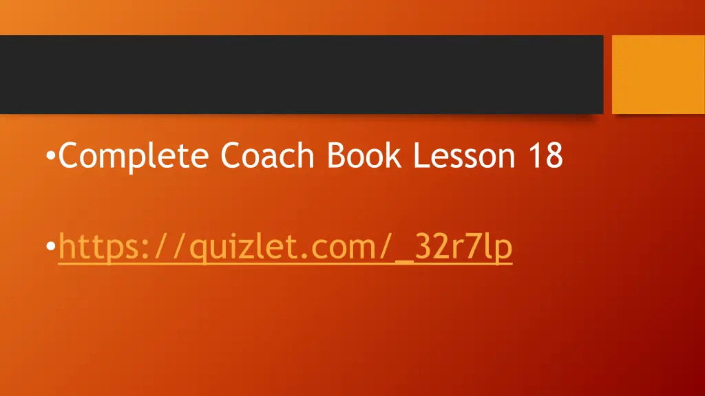complete coach book lesson 18