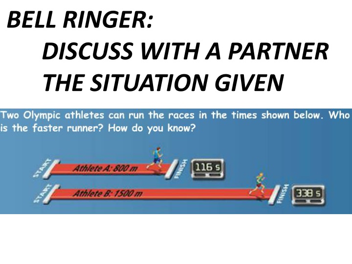 bell ringer discuss with a partner the situation