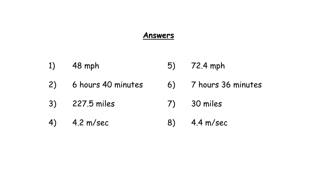 answers