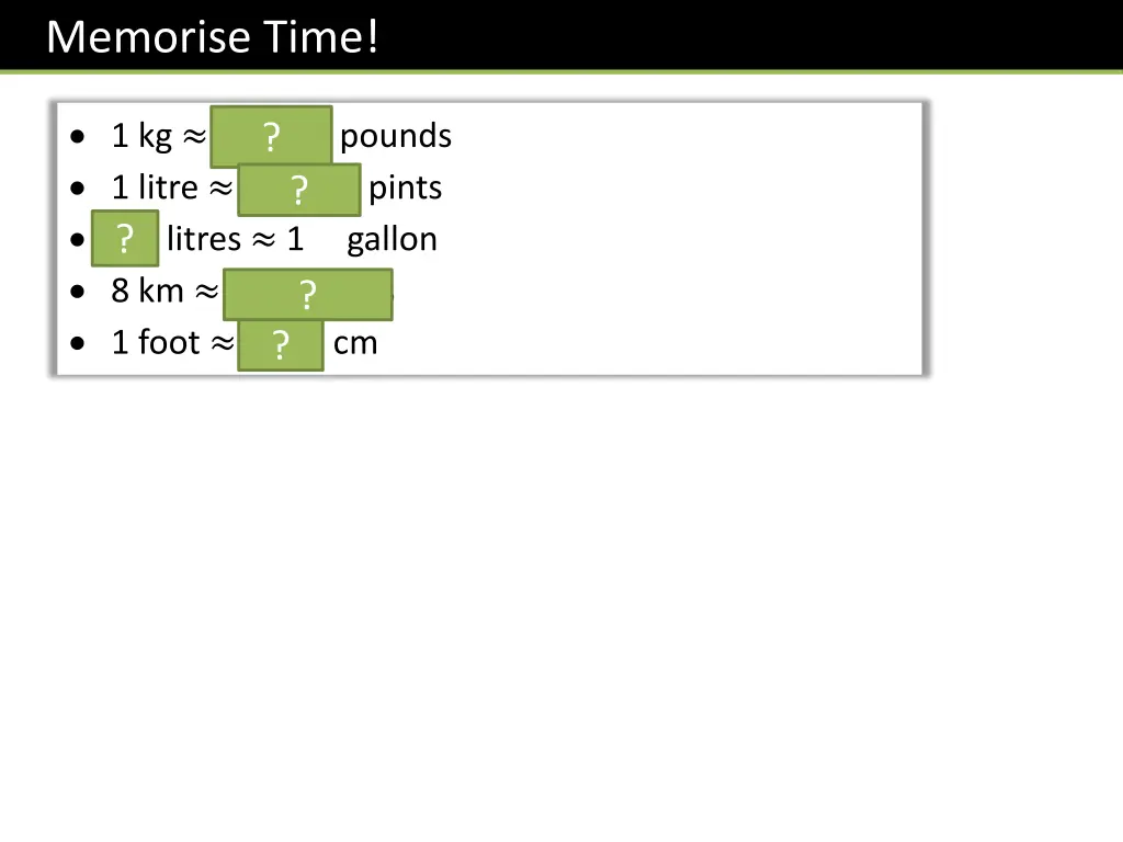 memorise time