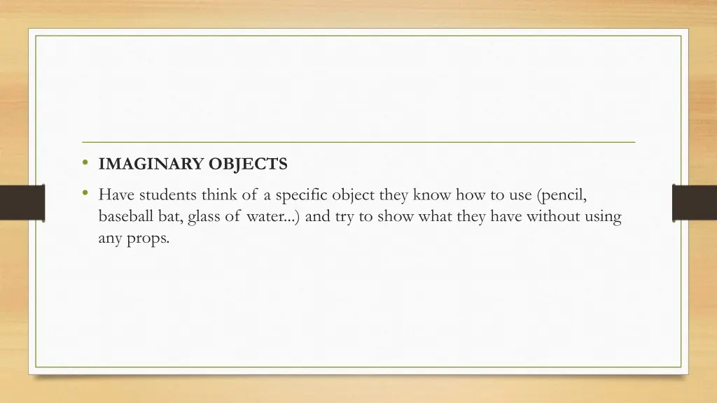 imaginary objects have students think