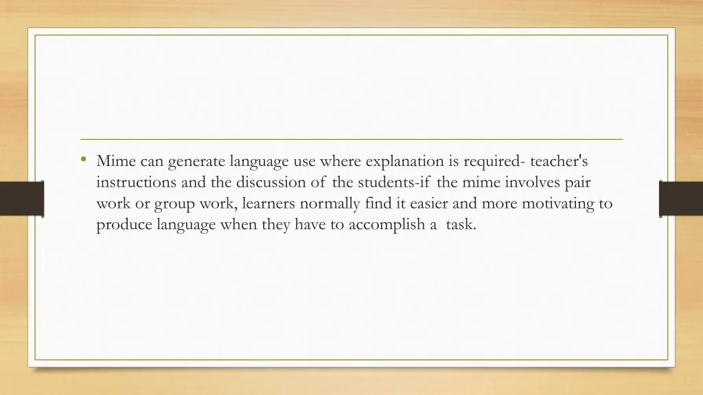 mime can generate language use where explanation