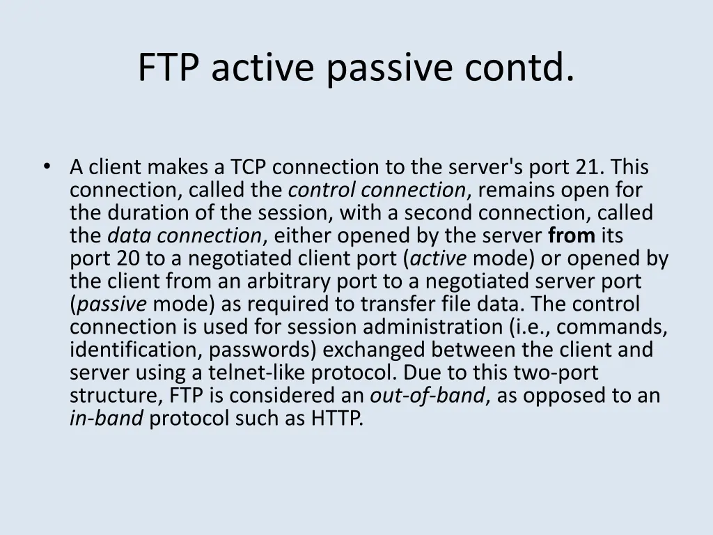 ftp active passive contd