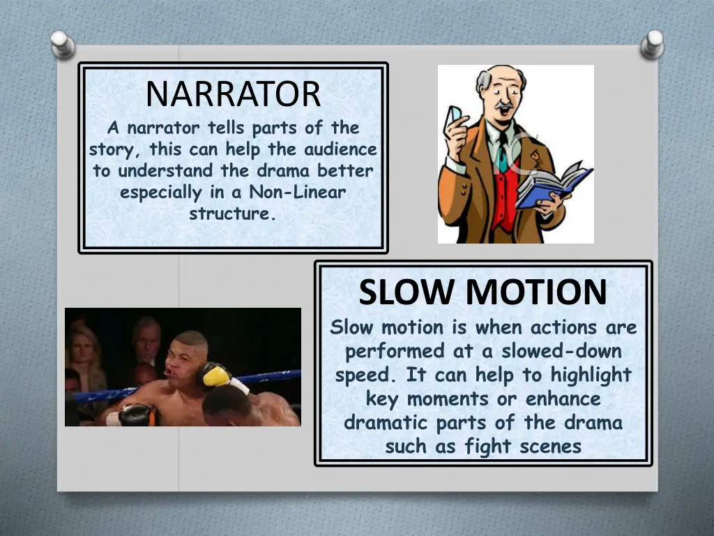 narrator a narrator tells parts of the story this