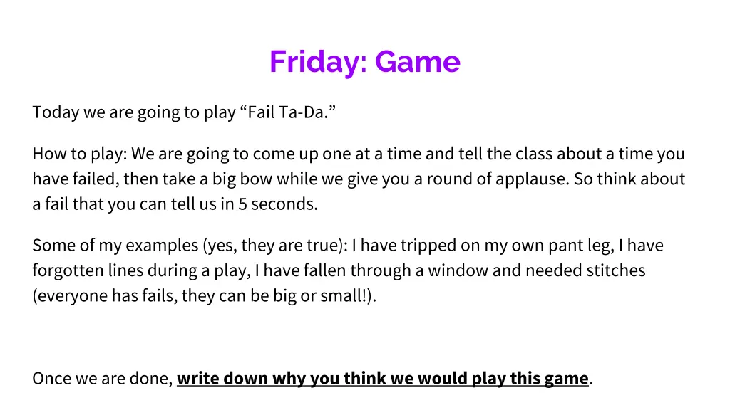friday game