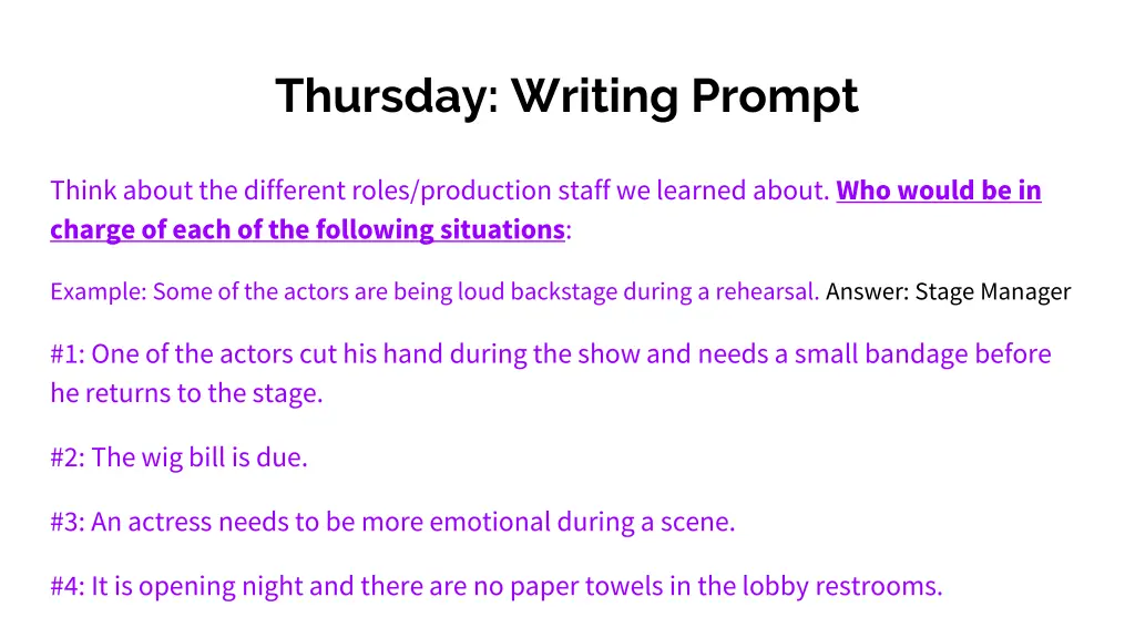 thursday writing prompt