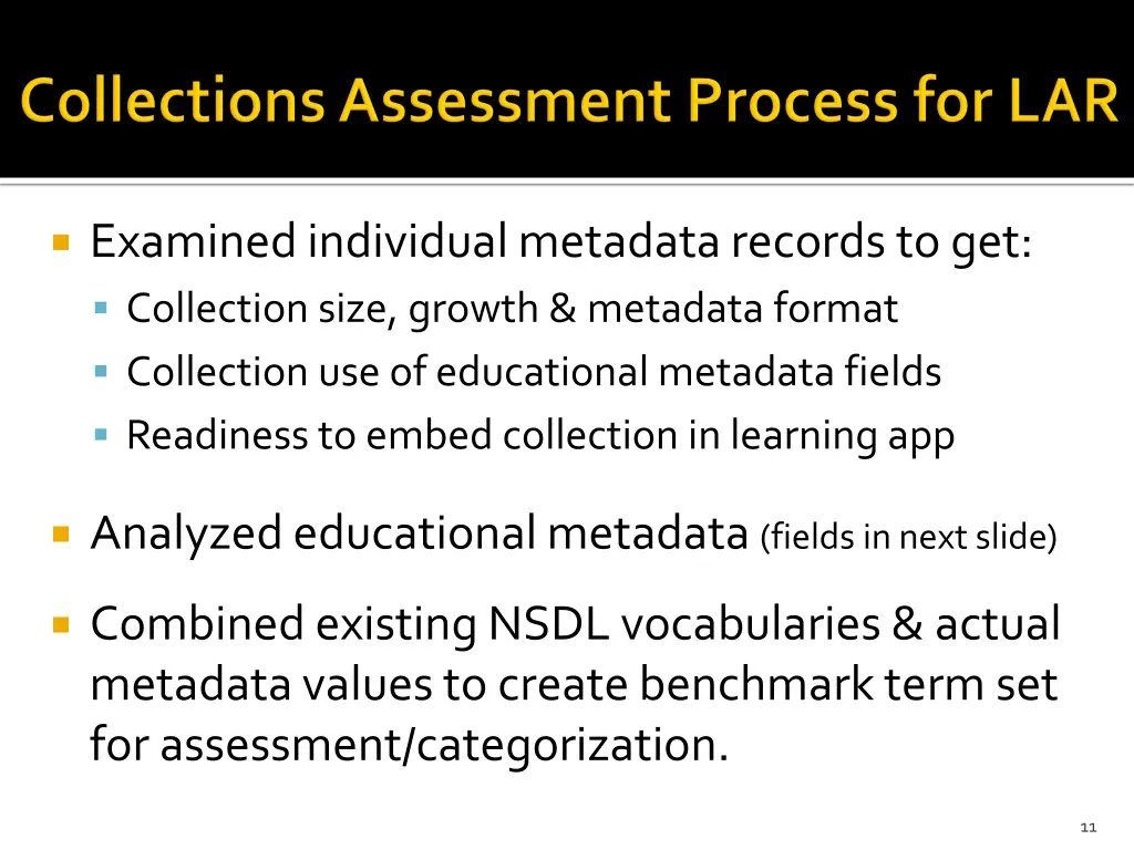 examined individual metadata records
