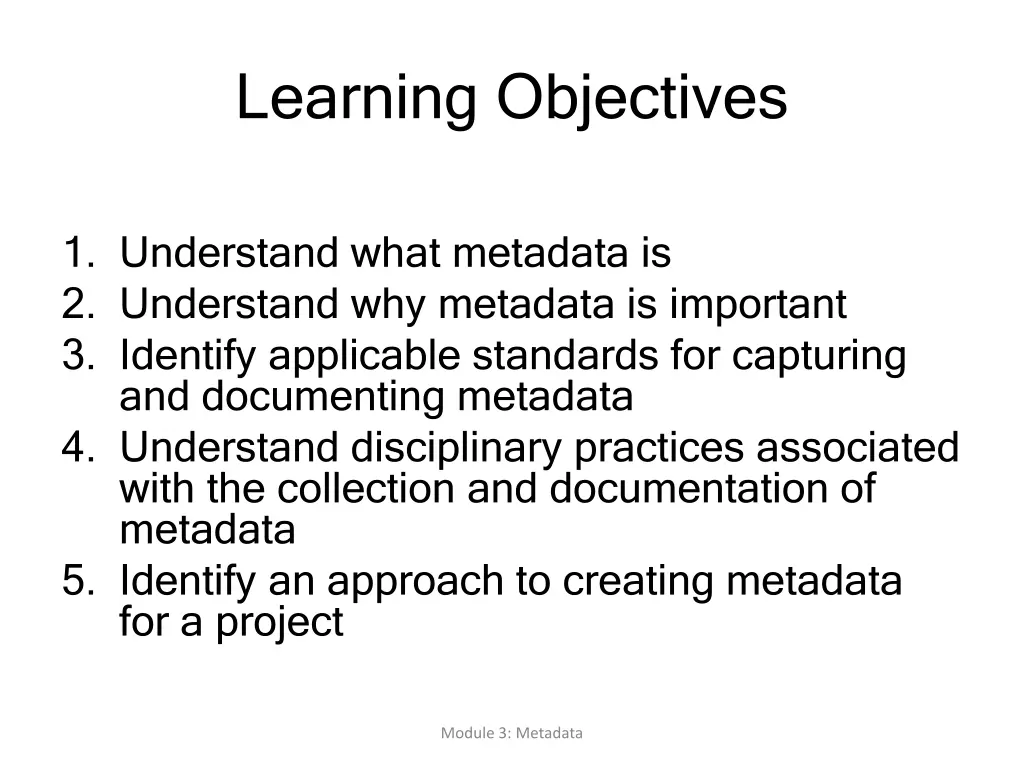 learning objectives