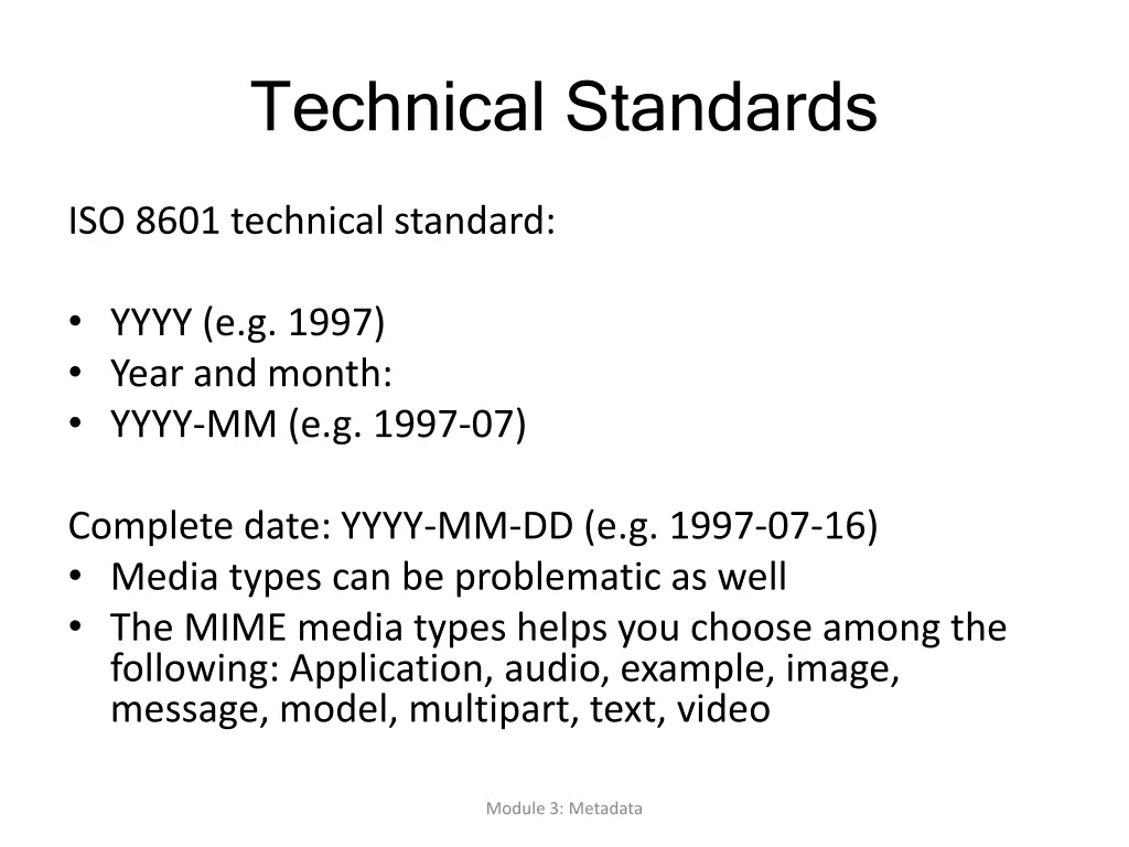 technical standards
