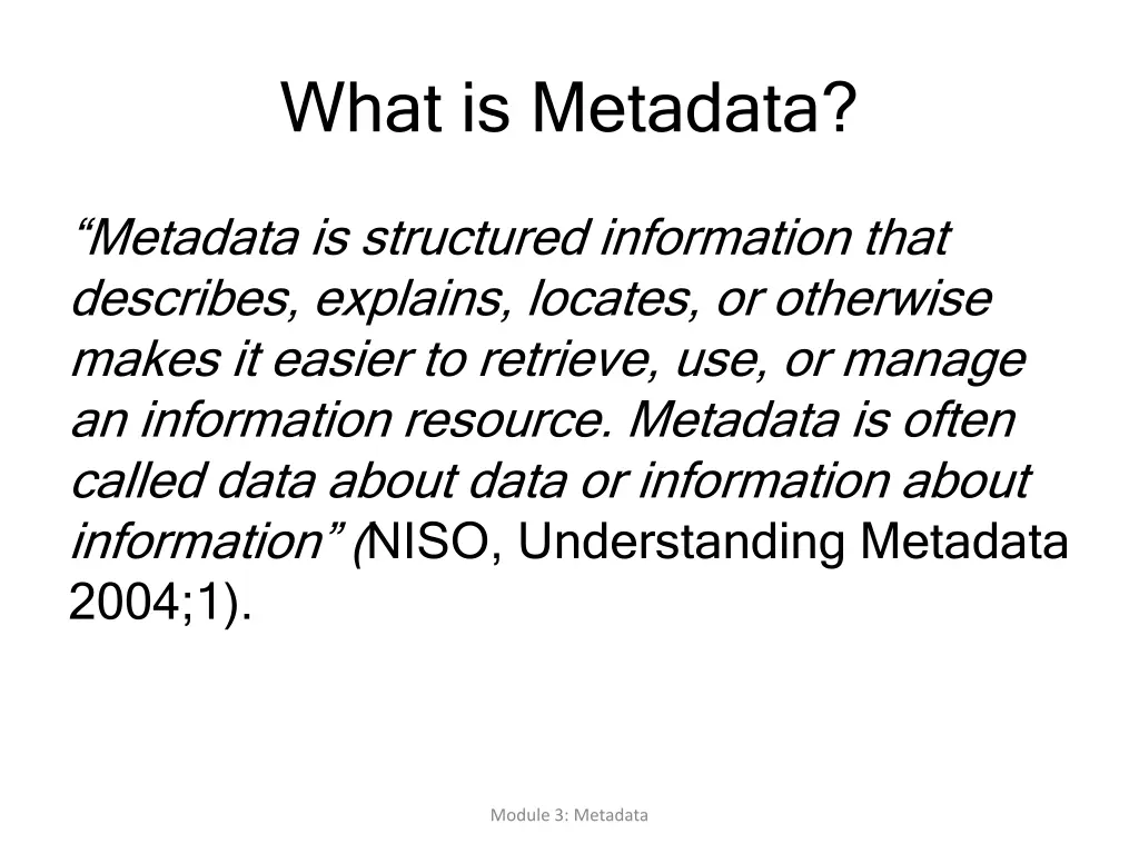 what is metadata