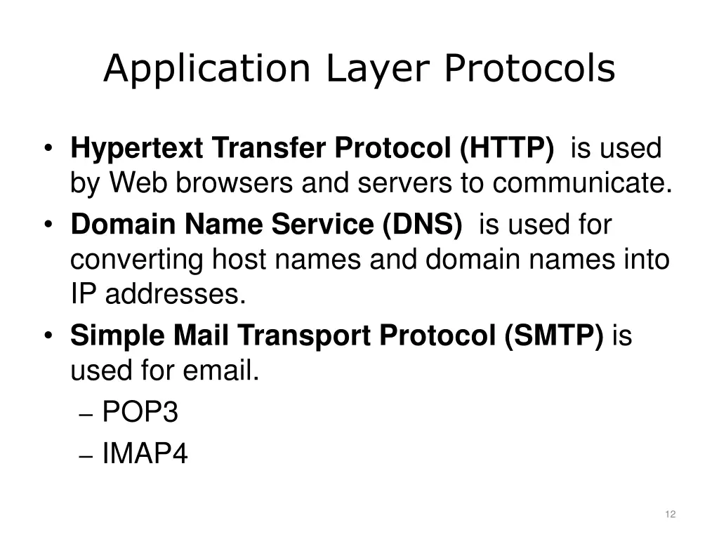 application layer protocols