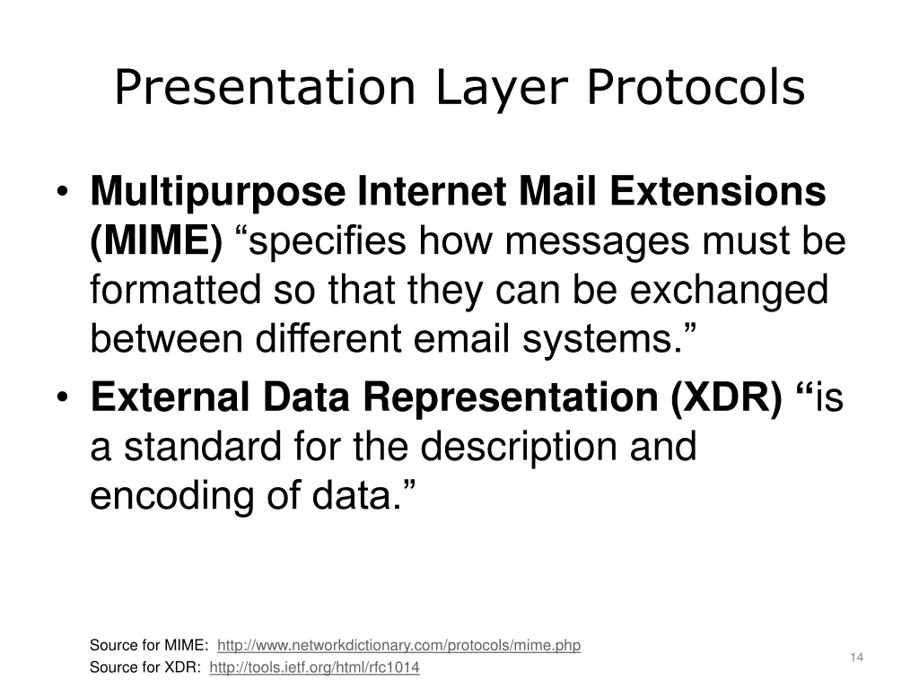 presentation layer protocols