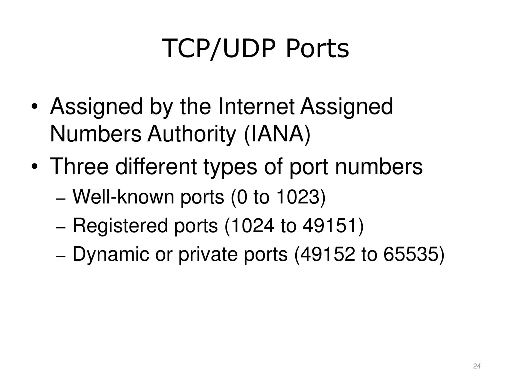 tcp udp ports