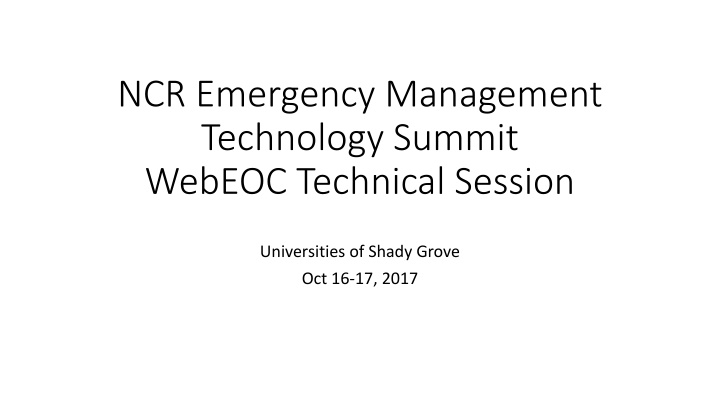 ncr emergency management technology summit webeoc