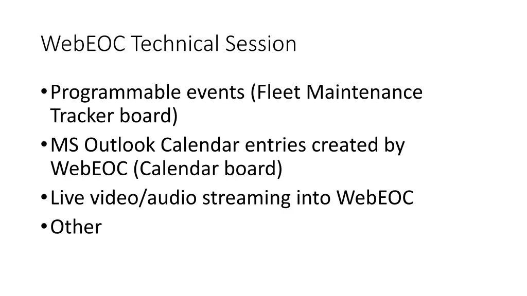 webeoc technical session