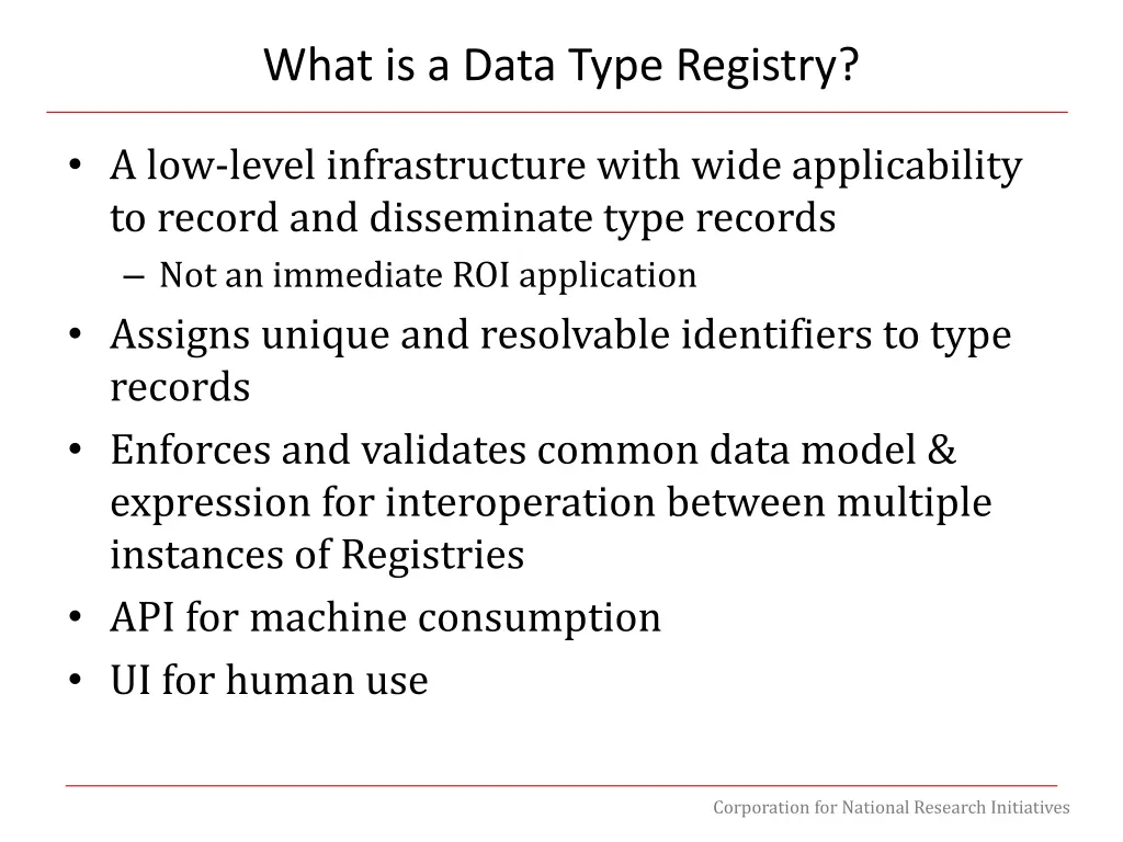 what is a data type registry