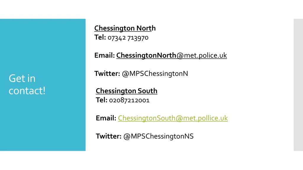 chessington north tel 07342 713970