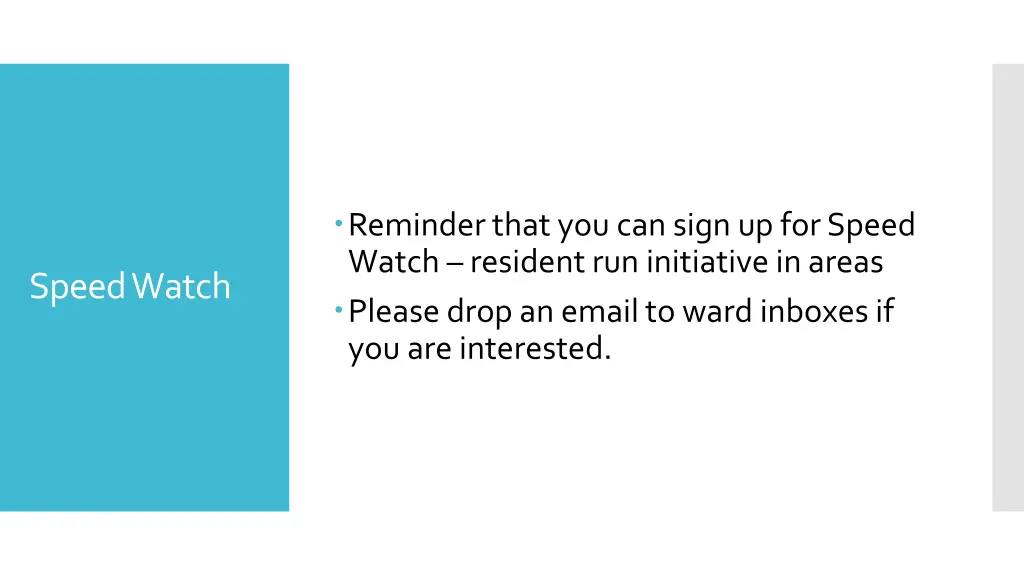 reminder that you can sign up for speed watch