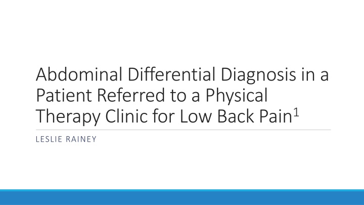 abdominal differential diagnosis in a patient