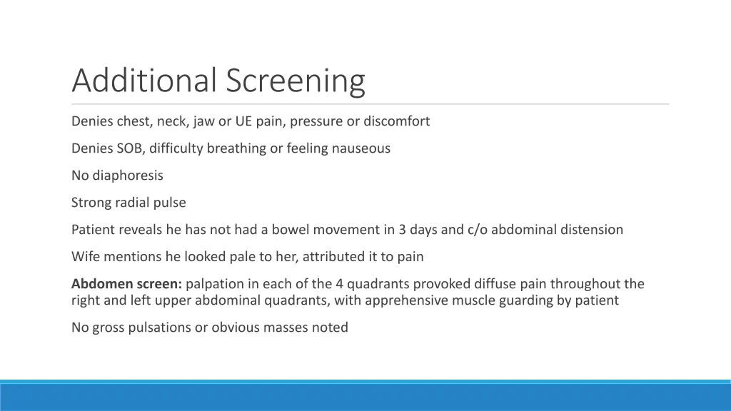 additional screening