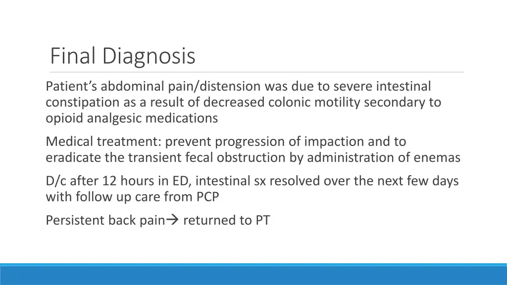 final diagnosis