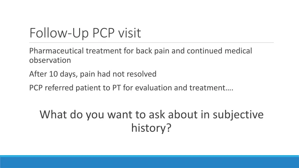follow up pcp visit