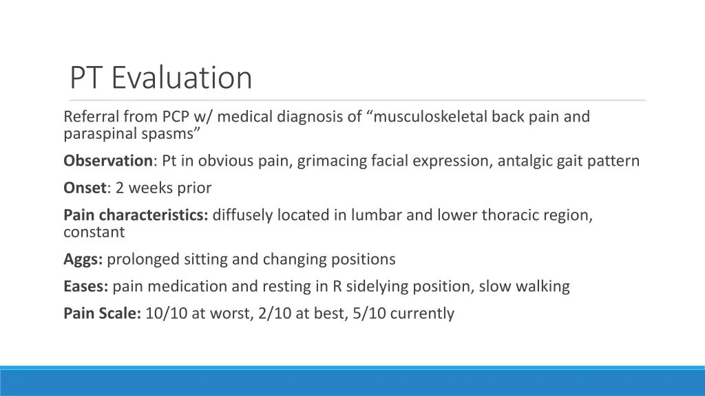 pt evaluation